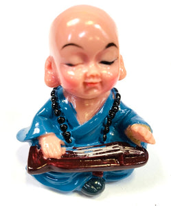 Set of 4 Mini Sitting Lucky Buddha Music Figurines The Orange Tags