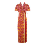Charger l&#39;image dans la galerie, Red Triangle Print / One Size NEW WOMEN 100% COTTON SUMMER DRESSING GOWN ROBE LADIES BATH ROBE The Orange Tags
