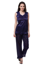 Load image into Gallery viewer, Navy / One Size Isabella Satin Pyjama Set The Orange Tags
