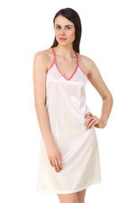 Charger l&#39;image dans la galerie, White / One Size Violet Sexy Satin Chemise The Orange Tags
