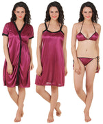 Load image into Gallery viewer, Dark Wine / One Size Victoria Plus Size Nightdress Set The Orange Tags

