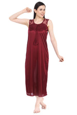 Afbeelding in Gallery-weergave laden, Deep Red / One Size Hannah Lace Satin Chemise Slip The Orange Tags
