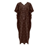 Load image into Gallery viewer, Brown / L (10-16) 100% Cotton Long KAFTAN Tunic Dress The Orange Tags

