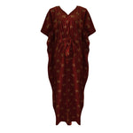 Load image into Gallery viewer, Dark Red / L (10-16) 100% Cotton Long KAFTAN Tunic Dress The Orange Tags
