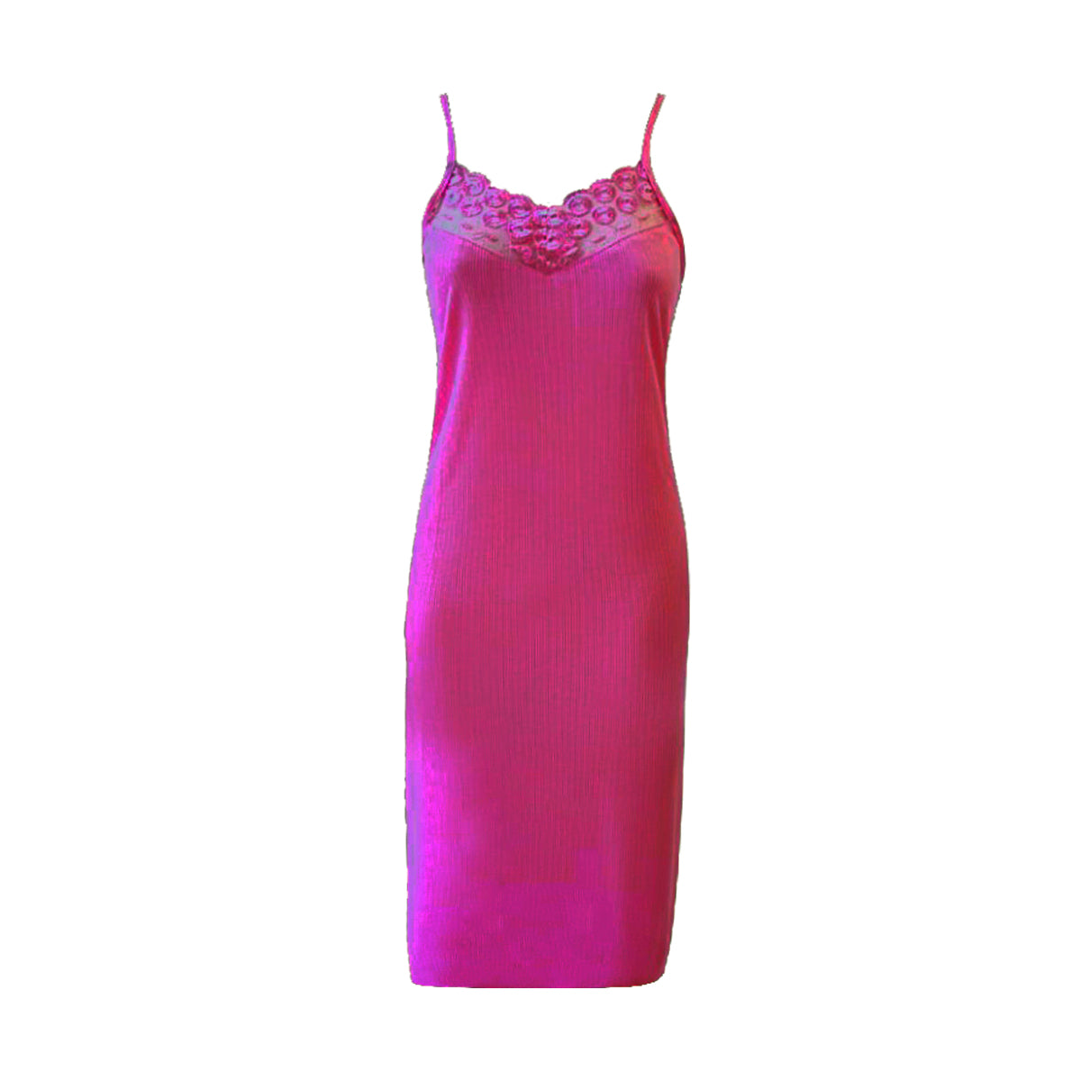 Fuchsia / One Size Pretty You Solid Print Short Cami Nightdress The Orange Tags