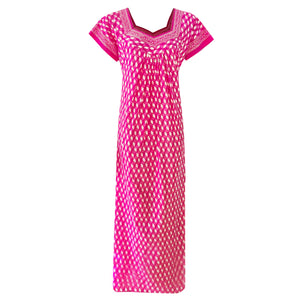 Pink / XL Plus Size 100% Cotton Nightdress The Orange Tags