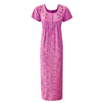 Load image into Gallery viewer, Pink / One Size Cotton Blend Zip Floral Nightdress The Orange Tags

