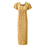 Afbeelding in Gallery-weergave laden, Yellow / One Size Cotton Blend Zip Floral Nightdress The Orange Tags
