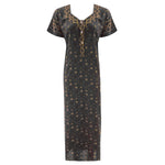 Charger l&#39;image dans la galerie, Navy Style 1 / L (10-16) 100% Cotton Rose Print Nightdress The Orange Tags
