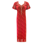 Charger l&#39;image dans la galerie, Red Style 1 / L (10-16) 100% Cotton Rose Print Nightdress The Orange Tags
