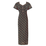 Charger l&#39;image dans la galerie, Navy Style 2 / L (10-16) 100% Cotton Rose Print Nightdress The Orange Tags
