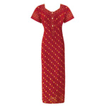 Charger l&#39;image dans la galerie, Deep Red Style 2 / L (10-16) 100% Cotton Rose Print Nightdress The Orange Tags
