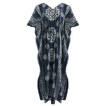 Load image into Gallery viewer, Navy / L (10-16) 100% Cotton Long KAFTAN Tunic Dress The Orange Tags
