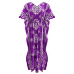 Načíst obrázek do prohlížeče Galerie, Purple / L (10-16) 100% Cotton Long KAFTAN Tunic Dress The Orange Tags
