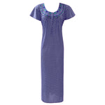 Load image into Gallery viewer, Blue / One Size Cotton Rich Solid Zip Nightdress The Orange Tags
