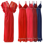 Load image into Gallery viewer, 2 Pcs Satin Night dress and robe butterfly sleeve The Orange Tags
