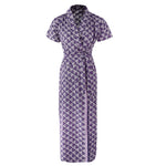 Load image into Gallery viewer, Purple Swril Print / 8-14 Ladies 100% Cotton Robe The Orange Tags
