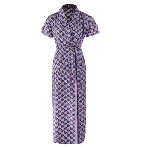 Purple Swril Print / 8-14 Ladies 100% Cotton Robe The Orange Tags