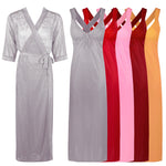 Charger l&#39;image dans la galerie, Sexy Cross Back 2 Piece Satin Long Nighty With Robe The Orange Tags
