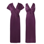 Load image into Gallery viewer, Purple / 8-14 Satin Nightie with Long Robe The Orange Tags
