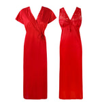 Load image into Gallery viewer, Red / 8-14 Satin Nightie with Long Robe The Orange Tags
