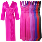 Load image into Gallery viewer, Long Nighty with Full Sleeve Robe The Orange Tags

