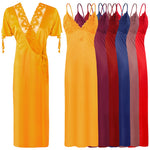 Afbeelding in Gallery-weergave laden, Plus Size 2 Pcs Satin Nighty And Robe/ Bathrobe The Orange Tags
