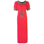Load image into Gallery viewer, Coral / 14-18 Plus Size Long Viscose Nightwear The Orange Tags
