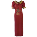 Load image into Gallery viewer, Deep Red / 14-18 Plus Size Long Viscose Nightwear The Orange Tags

