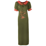 Load image into Gallery viewer, Green / 14-18 Plus Size Long Viscose Nightwear The Orange Tags
