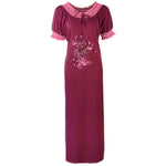 Načíst obrázek do prohlížeče Galerie, Purple / 14-18 Plus Size Long Viscose Nightwear The Orange Tags
