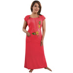 Load image into Gallery viewer, Coral / One Size Cotton Rich Long Nighty Free Size The Orange Tags
