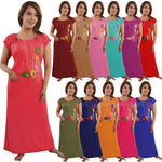 Load image into Gallery viewer, Cotton Rich Long Nighty Free Size The Orange Tags
