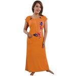 Load image into Gallery viewer, Yellow / One Size Cotton Rich Long Nighty Free Size The Orange Tags

