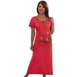 Load image into Gallery viewer, Coral / One Size 100% Jeresy Cotton Short Sleeve Nightdress The Orange Tags
