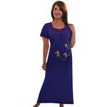 Charger l&#39;image dans la galerie, Blue / One Size 100% Jeresy Cotton Short Sleeve Nightdress The Orange Tags
