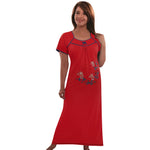 Load image into Gallery viewer, Red / One Size 100% Jeresy Cotton Short Sleeve Nightdress The Orange Tags
