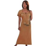 Charger l&#39;image dans la galerie, Stone / One Size 100% Jeresy Cotton Short Sleeve Nightdress The Orange Tags
