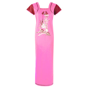 Baby Pink / XL Cotton Rich Long Plus Size Nightdress The Orange Tags