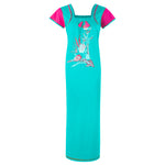 Load image into Gallery viewer, Teal / XL Cotton Rich Long Plus Size Nightdress The Orange Tags
