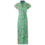 Load image into Gallery viewer, Green / One Size Animal Print Cotton Robe / Wrap Gown The Orange Tags

