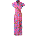 Загрузить изображение в средство просмотра галереи, Rose Pink / One Size Animal Print Cotton Robe / Wrap Gown The Orange Tags
