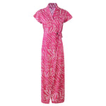 Load image into Gallery viewer, Rose Pink 1 / One Size Animal Print Cotton Robe / Wrap Gown The Orange Tags
