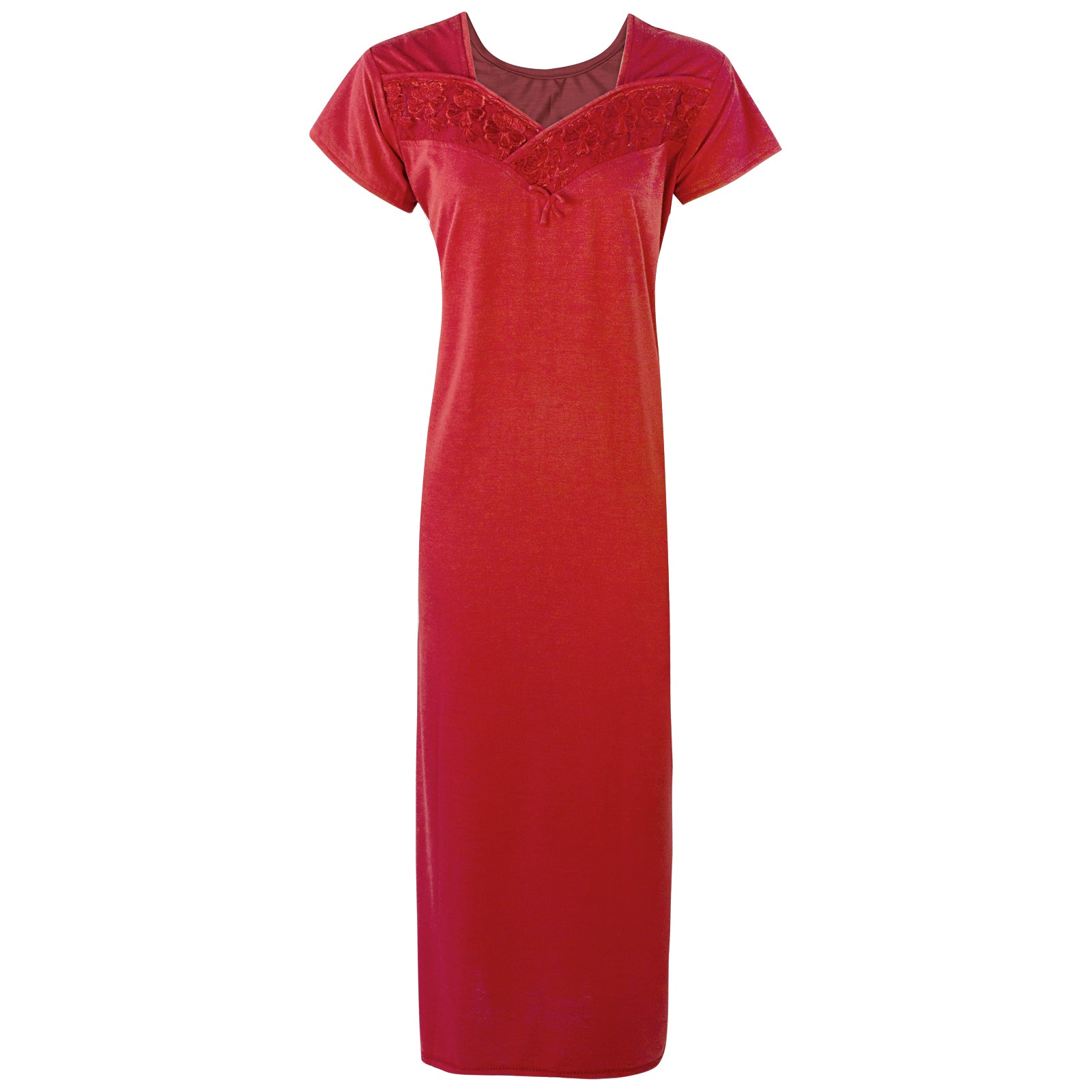 Deep Red / 12-16 Cotton Blend Comfy Jersey Nightdress The Orange Tags