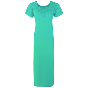 Teal / 12-16 Cotton Blend Comfy Jersey Nightdress The Orange Tags