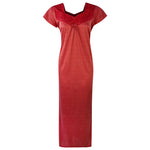 Charger l&#39;image dans la galerie, Red / One Size Cotton-Rich Jersey Long Cotton Nightdress The Orange Tags
