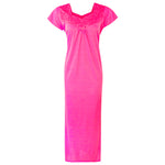 Charger l&#39;image dans la galerie, Pink / One Size Cotton-Rich Jersey Long Cotton Nightdress The Orange Tags
