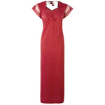 Afbeelding in Gallery-weergave laden, Deep Red / 12-16 Solid 100% Cotton Jeresy Long Nighty The Orange Tags
