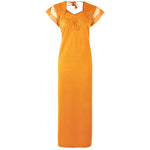 Load image into Gallery viewer, Mustard / 12-16 Solid 100% Cotton Jeresy Long Nighty The Orange Tags
