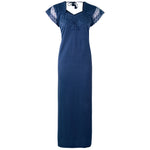 Load image into Gallery viewer, Navy / 12-16 Solid 100% Cotton Jeresy Long Nighty The Orange Tags
